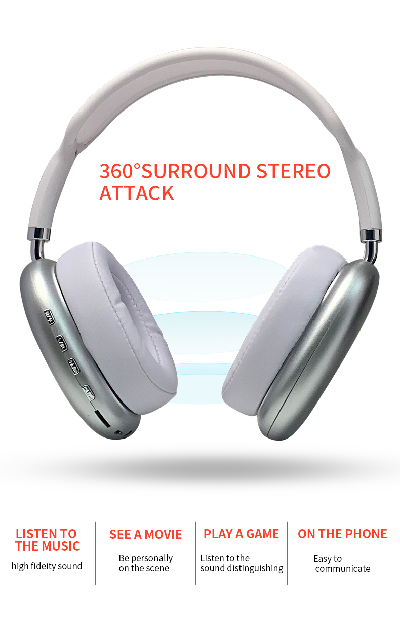 Auscultadores Bluetooth Sem Fios HIFI Estéreo
